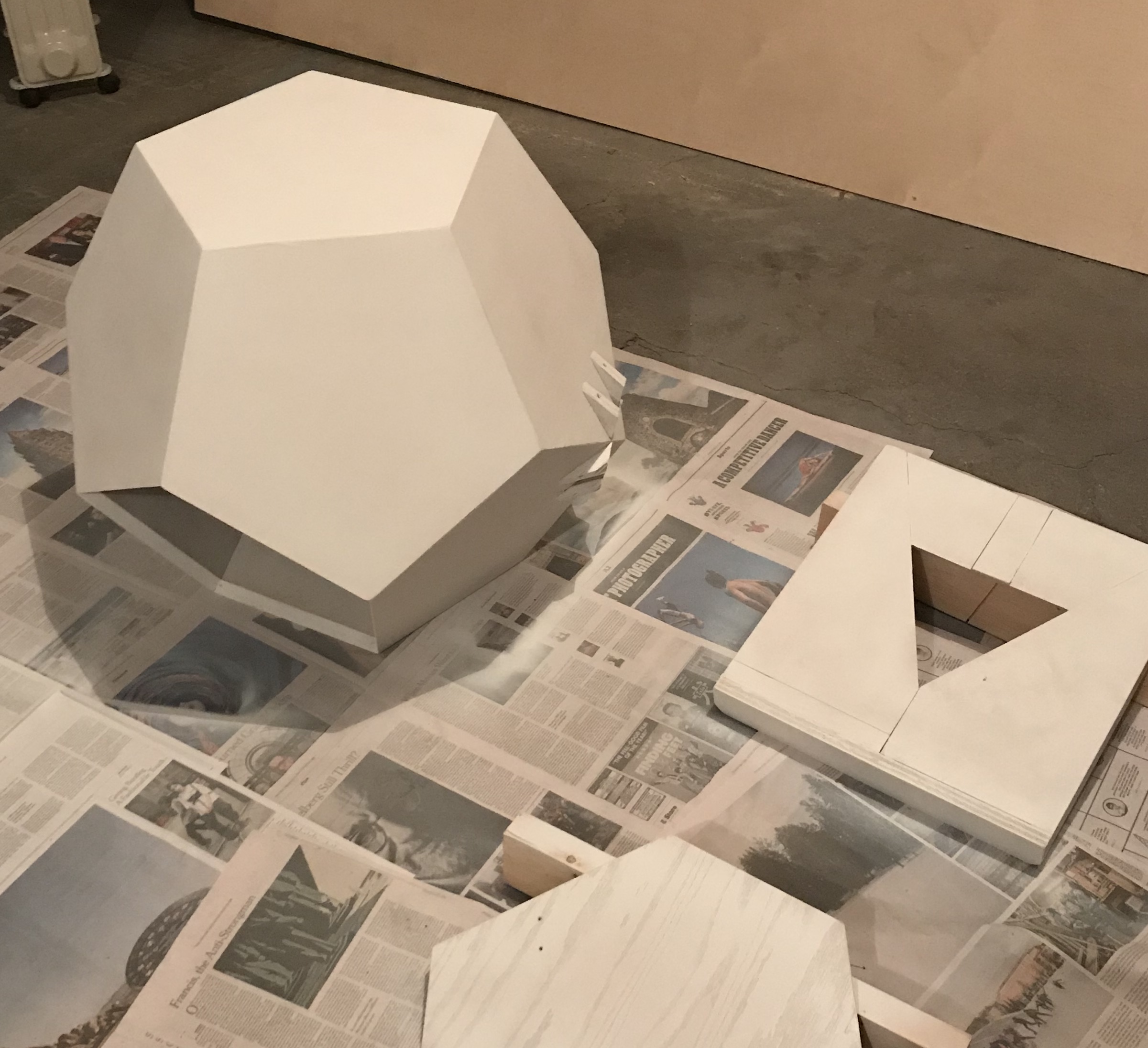 Dodecahedron painted with primer